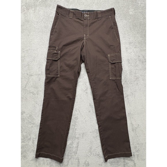 Dickies Flex Cargo Pants‎ Mens Measured: 35x31 Brown Slim Straight Workwear - Picture 1 of 8